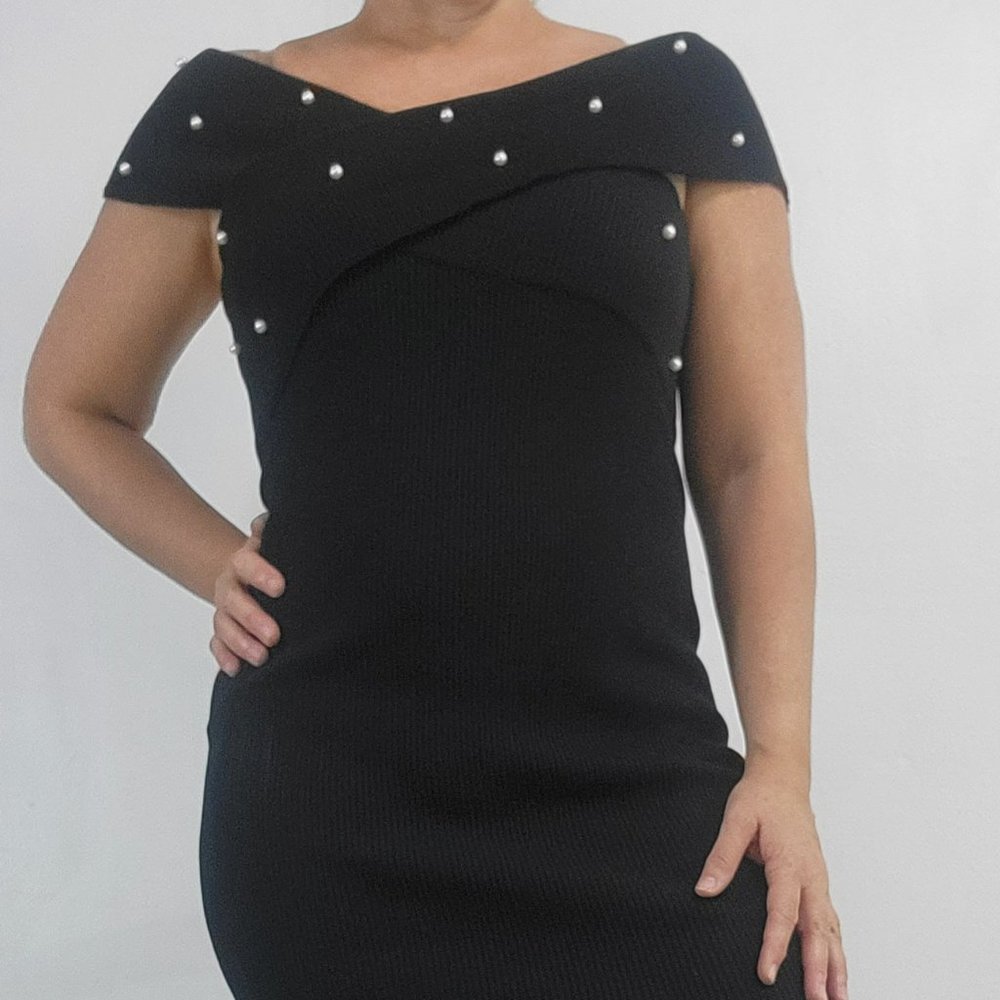 HERA BLAND, SHORT BLACK DRESS, SIZE S, BLACK COLOR